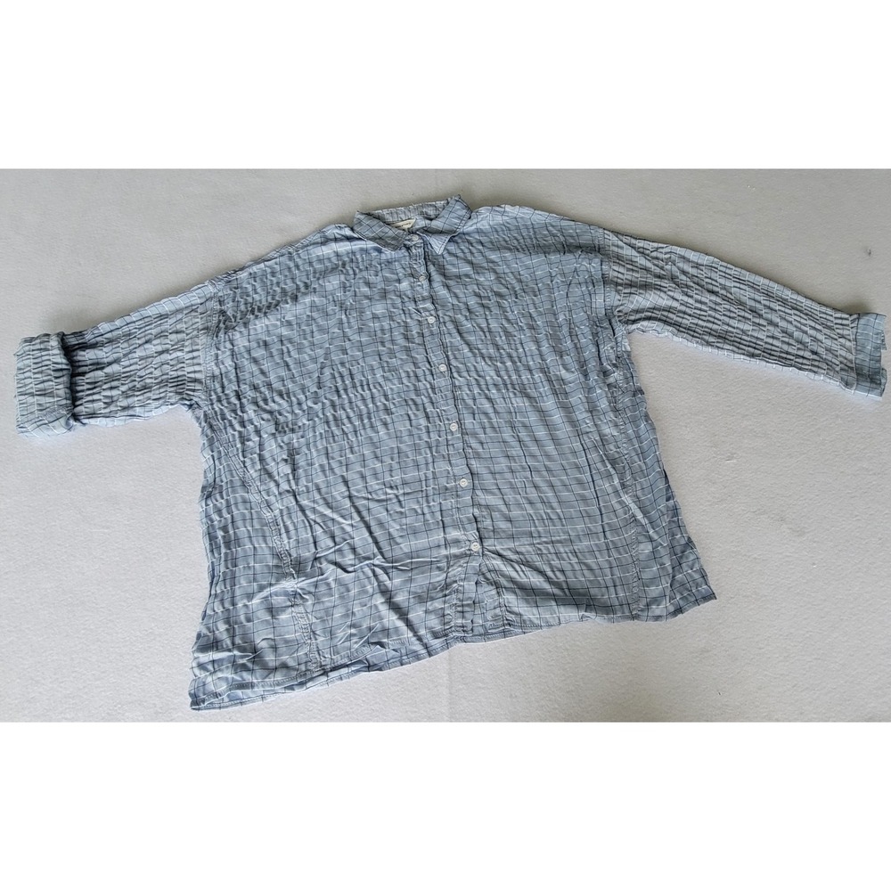 Women's MAX Studio Button Color Blue‎ And White Down Blouse  Size S(1) And XL(4)